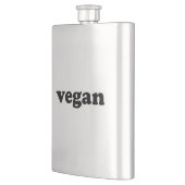 "vegane" schwarze Buchstaben Flachmann (Links)