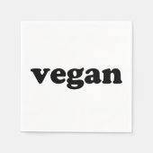 "vegane" schwarze Buchstaben, weißes Papier Serviette (Vorderseite)
