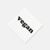 "vegane" schwarze Buchstaben, weißes Papier Serviette (Ecke)
