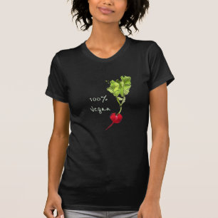 Vegane Slogan Rettich-Gemüsekunst T-Shirt