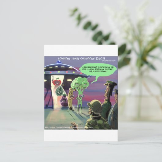 Vegane Sonne Postkarte (Stehend Vorderseite)