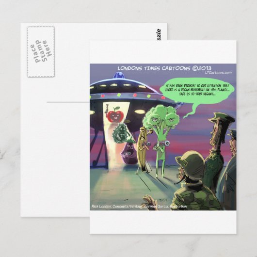 Vegane Sonne Postkarte (Vorne/Hinten)