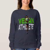 vegane Sportlerin , veganes Pullover (Vorderseite)