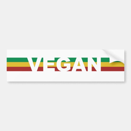 Vegane Streifen Rasta Autoaufkleber (Vorne)