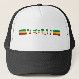 Vegane Streifen Rasta Truckerkappe