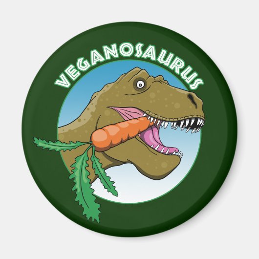 Vegane T-Rex - Veganismus Spaß Magnet (Vorne)