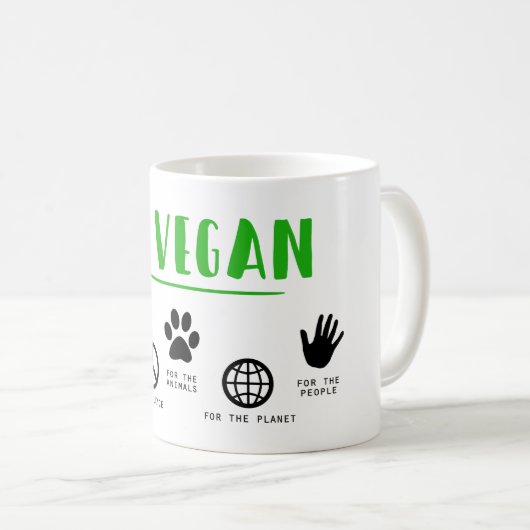 vegane Tasse (VorderseiteRechts)