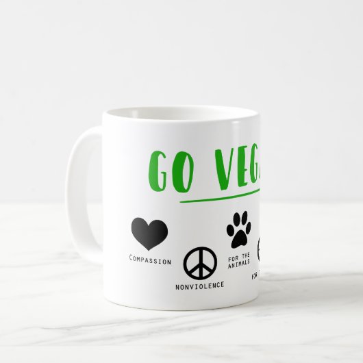 vegane Tasse (Vorderseite Links)