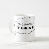 Vegane Tasse, denke ich, dass deshalb ich vegane Kaffeetasse (Vorderseite Links)
