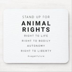 Vegane Tierrechte - Minimale Typografie Mousepad