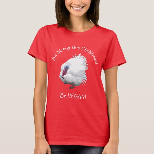 Vegane Türkei Weihnachten T-Shirt (Vorderseite)
