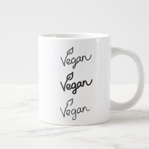 Vegane Typografie-Knochen-China-Tasse Jumbo-Tasse