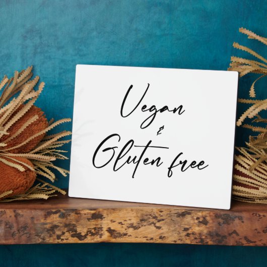 Vegane und glutenfreie Tabletop Plaque mit Easel Fotoplatte (Seite)