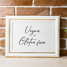 Vegane und glutenfreie Tabletop Plaque mit Easel Poster