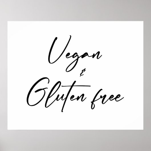 Vegane und glutenfreie Tabletop Plaque mit Easel Poster (Vorne)