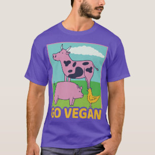 Vegane Vegane Kuh Schweineküken Vegetarische Natur T-Shirt