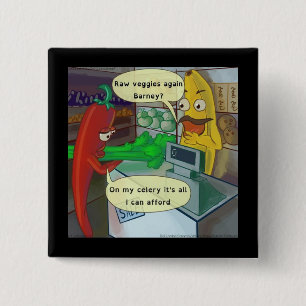 Vegane Veggie Shopping Funny Button