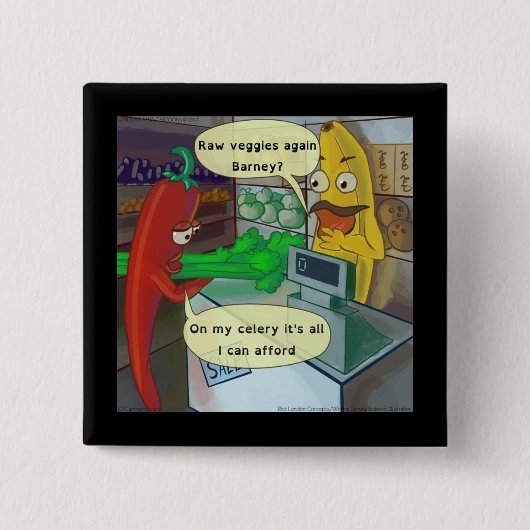 Vegane Veggie Shopping Funny Button (Vorderseite)