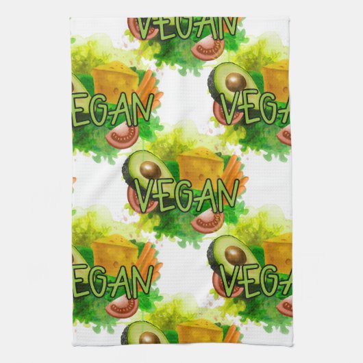 Vegane Veggies Geschirrtuch (Vertikal)