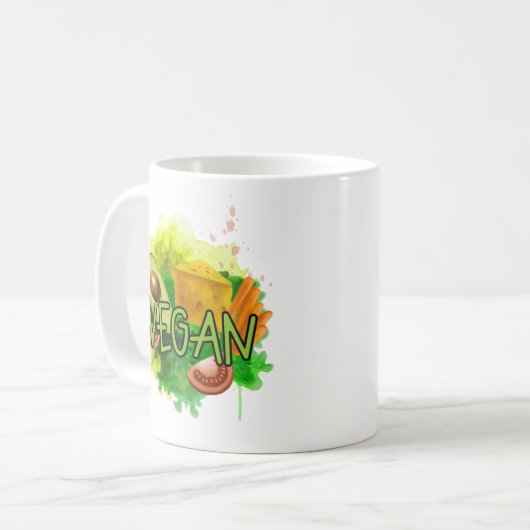 Vegane Veggies Kaffeetasse (Vorderseite Links)