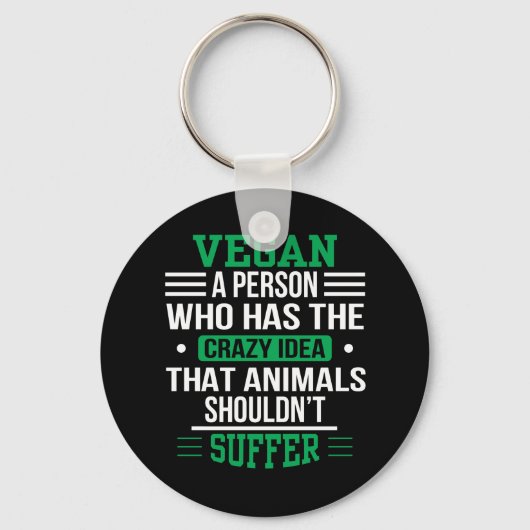 Vegane verrückte Ideentiere sollten leiden Schlüsselanhänger (Vorderseite)
