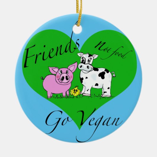Vegane Verzierung Nahrung der Freunde nicht Keramikornament (Vorne)