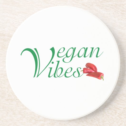 Vegane Vibes Sandstein Untersetzer (Vorne)