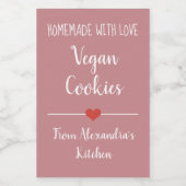 Vegane Vintage rosa Kekse Lebensmitteletikett (Einzelnes Label)