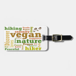 Vegane Wanderung Word Cloud Gepäckanhänger
