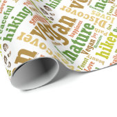 Vegane Wanderung Word Cloud Geschenkpapier (Rolleneckpunkt)