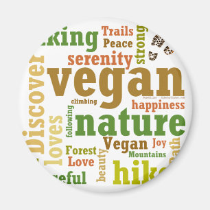 Vegane Wanderung Word Cloud Magnet