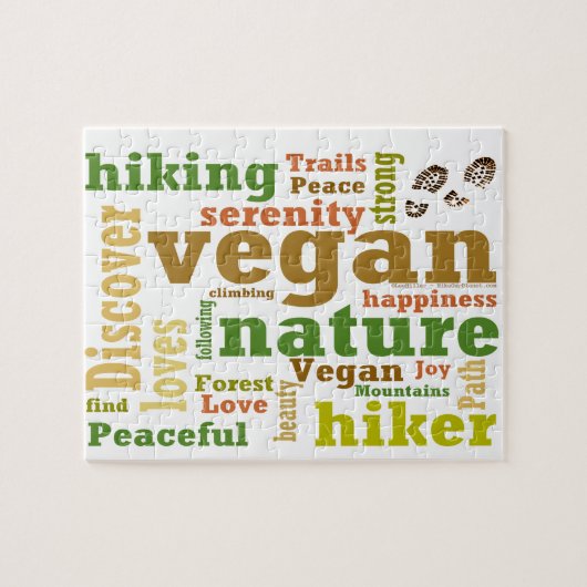 Vegane Wanderung Word Cloud Puzzle (Horizontal)
