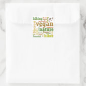 Vegane Wanderung Word Cloud Quadratischer Aufkleber (Tasche)