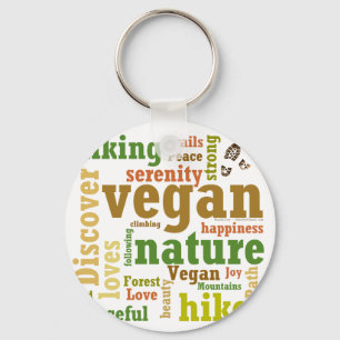 Vegane Wanderung Word Cloud Schlüsselanhänger
