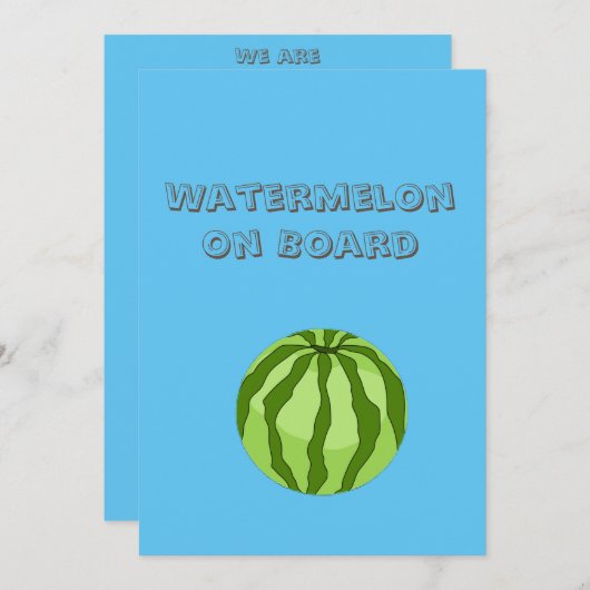 Vegane Watermelon-Schwangerschaftsankündigungskart Ankündigung (Vorne/Hinten)