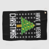 vegane Weihnachten Golfhandtuch (Horizontal)