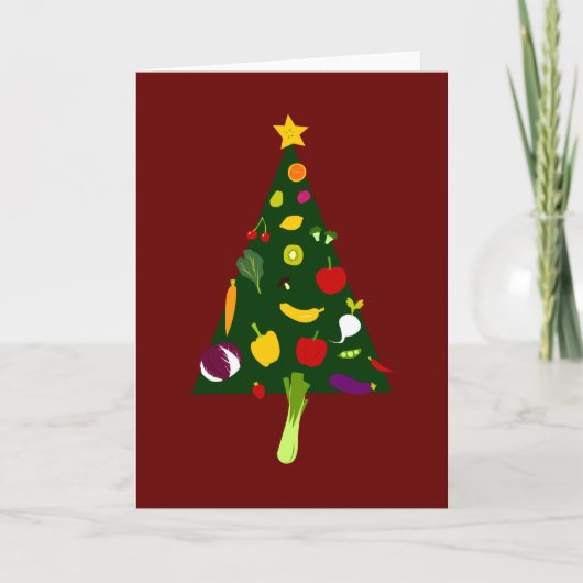 Vegane Weihnachtsbaum-Gekritzel-Kunst-Karte Feiertagskarte (Vorderseite)