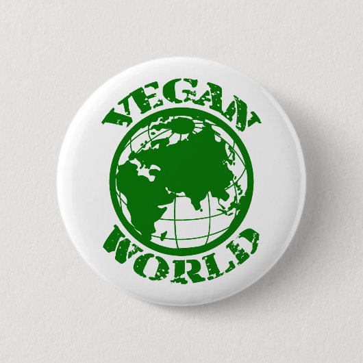 Vegane Welt Button (Vorderseite)