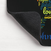 Vegane Wortwolke in Form einer Schildkröte Mousepad (Ecke)