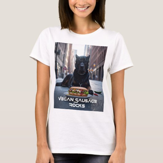 VEGANE WURST-FELSEN - LUSTIG T-Shirt (Vorderseite)
