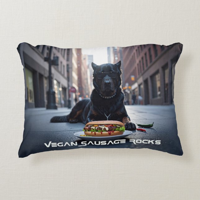 VEGANE WURST ROCKS - LUSTIG DEKOKISSEN (Vorderseite)