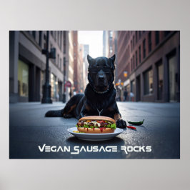 VEGANE WURST ROCKS - LUSTIG POSTER