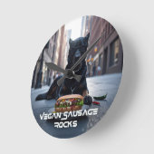 VEGANE WURST ROCKS - LUSTIG RUNDE WANDUHR (Winkel)