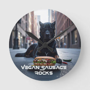 VEGANE WURST ROCKS - LUSTIG RUNDE WANDUHR