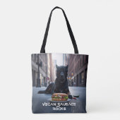 VEGANE WURST ROCKS - LUSTIG TASCHE (Rückseite)