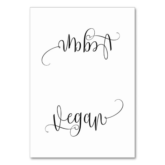 Vegane Zehntelkarte Tischnummer (Vorderseite)