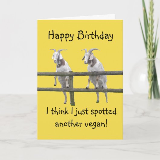 Vegane Ziegen Geburtstag Karte (Vorderseite)