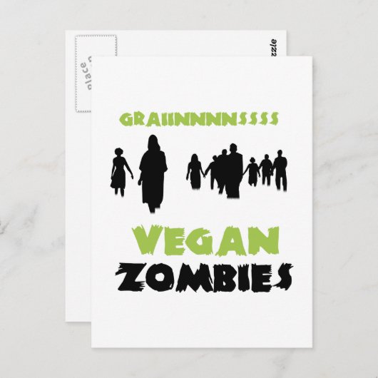 Vegane Zombies Postkarte (Vorne/Hinten)