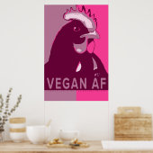 Veganer AF Rosa Camouflage Pop Art Hühnerposter Poster (Küche)