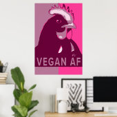 Veganer AF Rosa Camouflage Pop Art Hühnerposter Poster (Heimbüro)